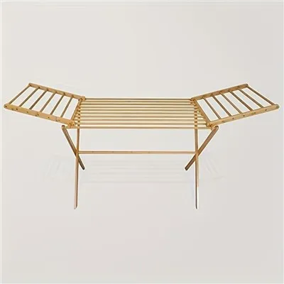 Bambusové odevy sušiaceho stojana s úložnou skrinkou